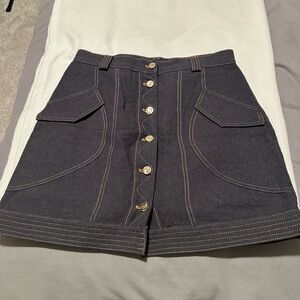 Acler Denim Button-Front Skirt. Size 8.